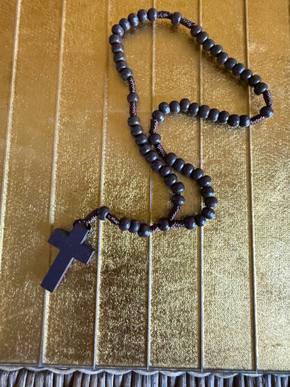 Olivewood rosary from Vatican City made in Italy Jesus Christ God, Virgin Mary